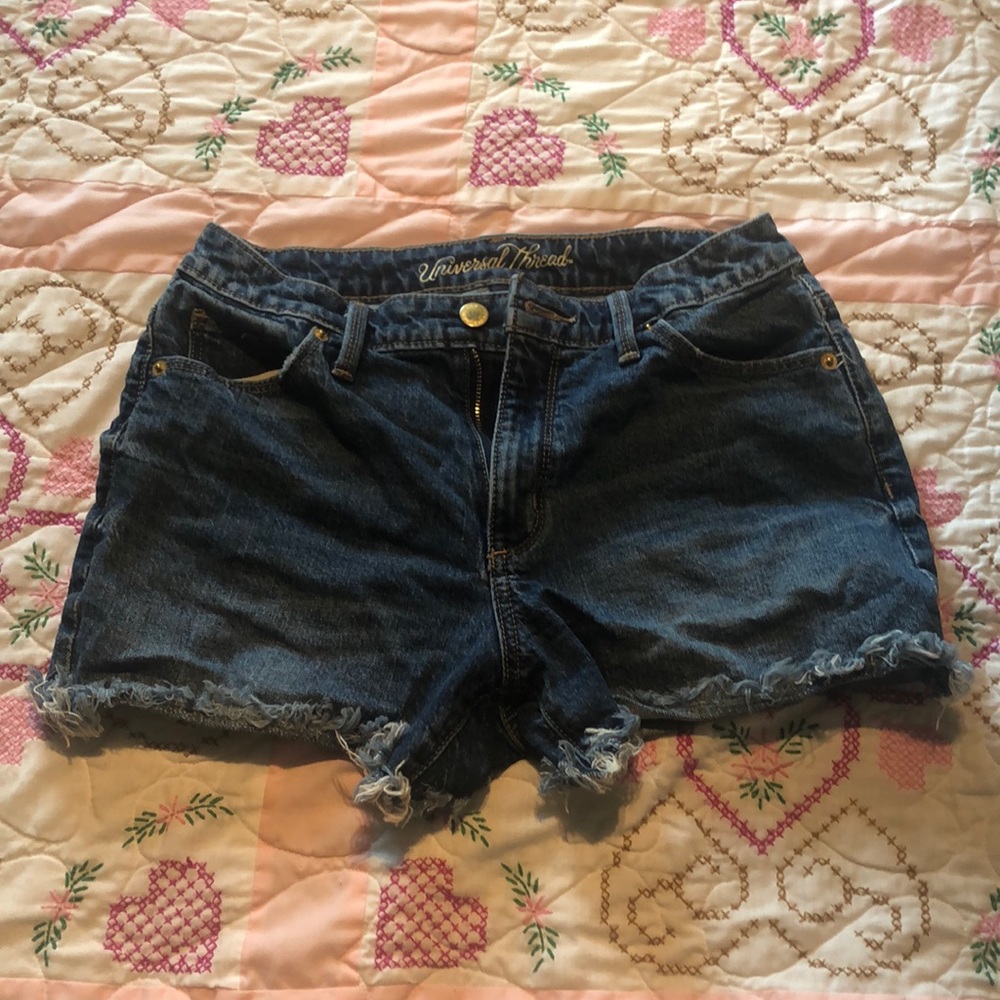 Jean shorts.